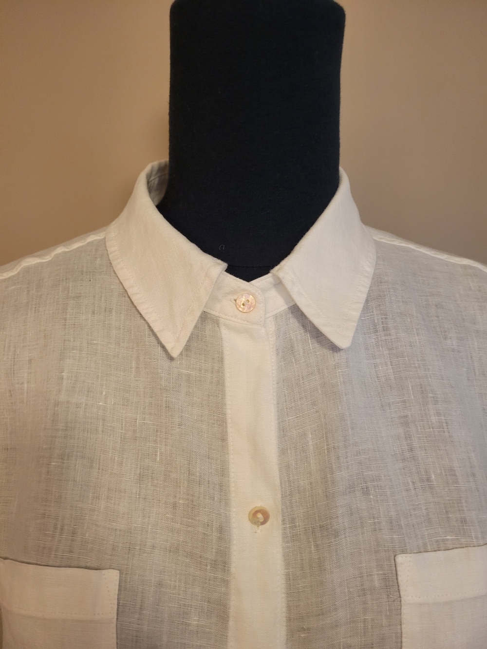Lilly Pulitzer Sea View 100% Linen Classic White Button-Down Women's Shirt - Picture 7 of 8